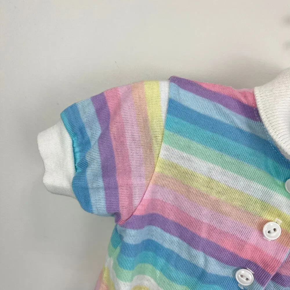 Vintage Carter's Pastel Rainbow Striped Polo Shirt 2T USA